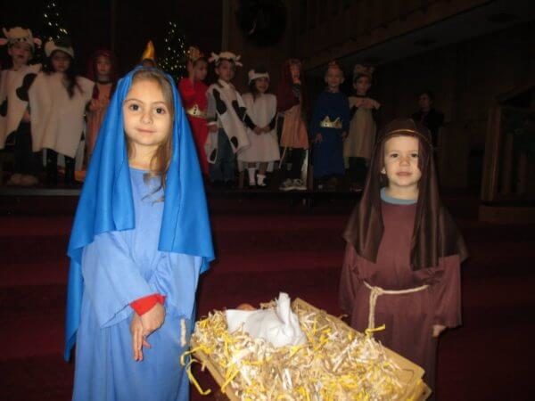 Mary and Jesus at Preschool Christmas program