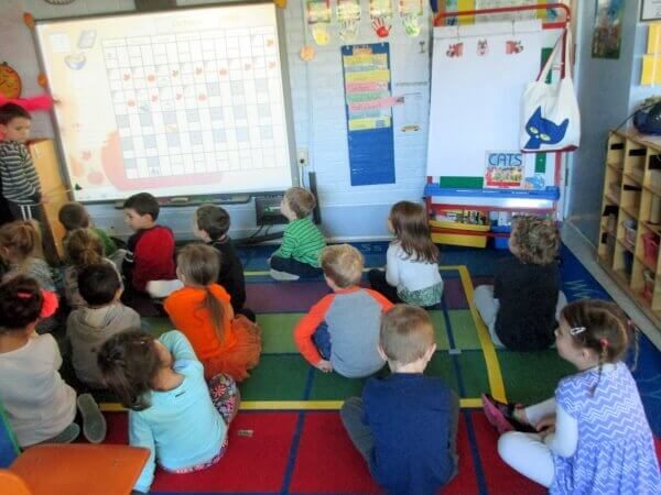 UPK children in class with SmartBoard